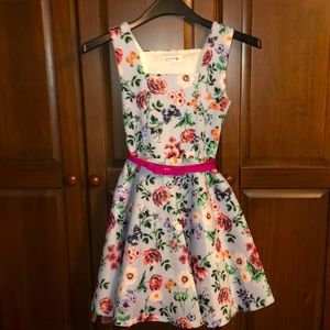 Girls butterfly & flower patterned dress